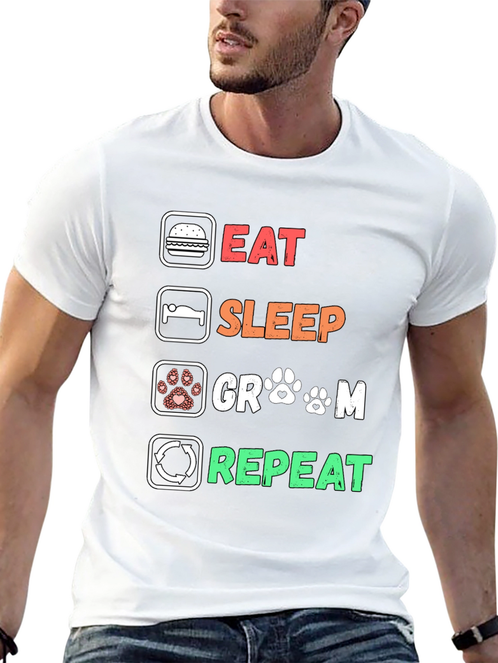 Eat Sleep Groom Repeat T-Shirt
