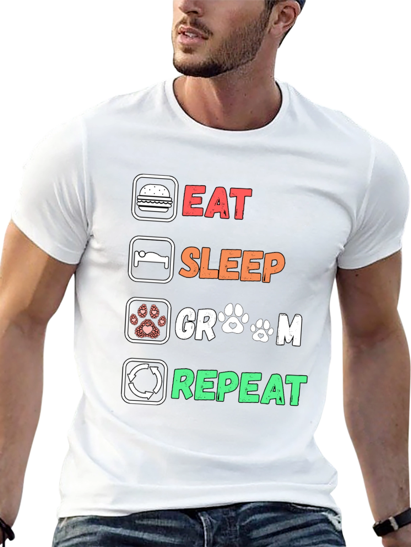 Eat Sleep Groom Repeat T-Shirt