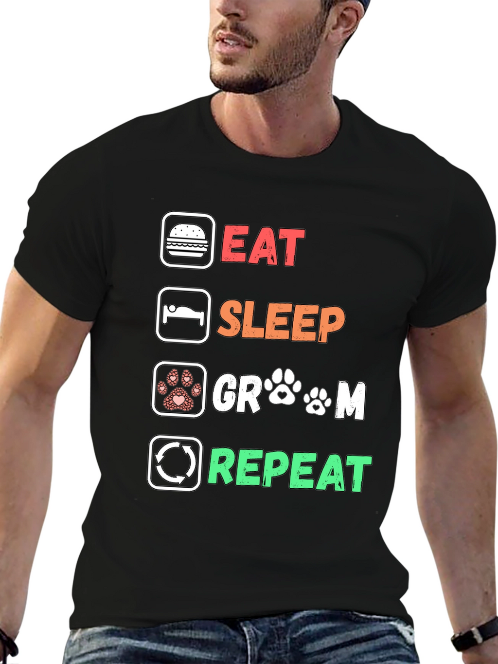Eat Sleep Groom Repeat T-Shirt