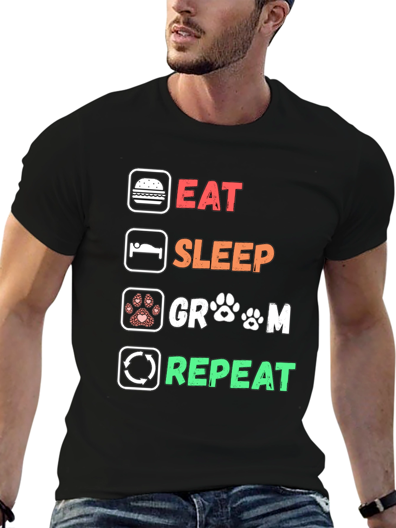 Eat Sleep Groom Repeat T-Shirt