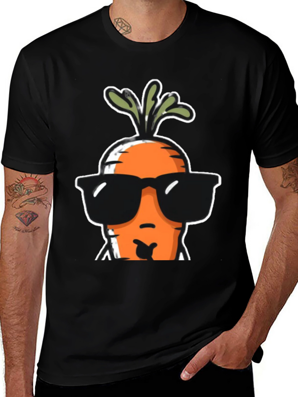 Cool Carrot Graphic Tee - Black