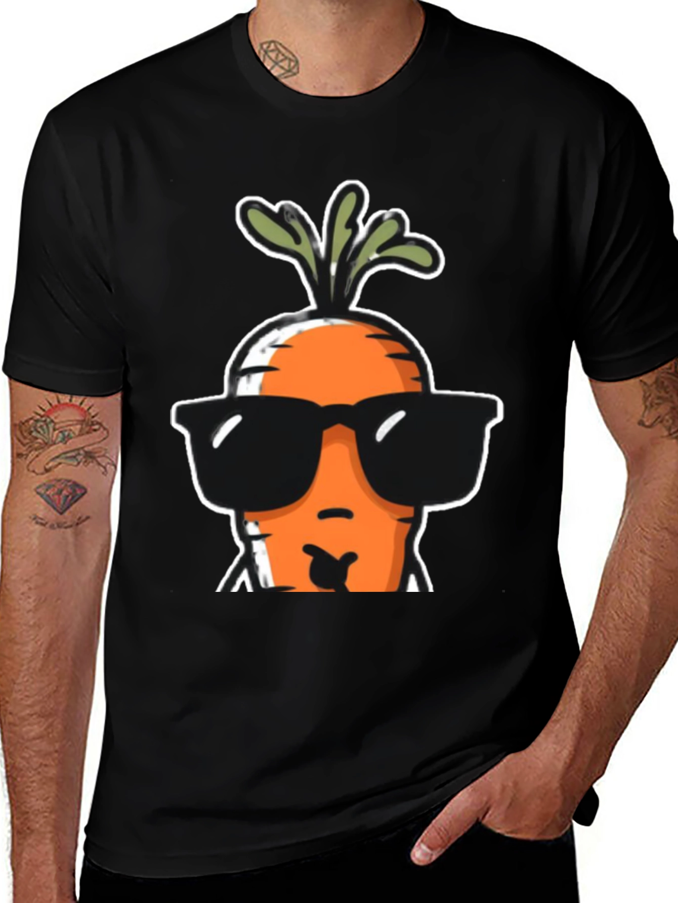 Cool Carrot Graphic Tee - Black