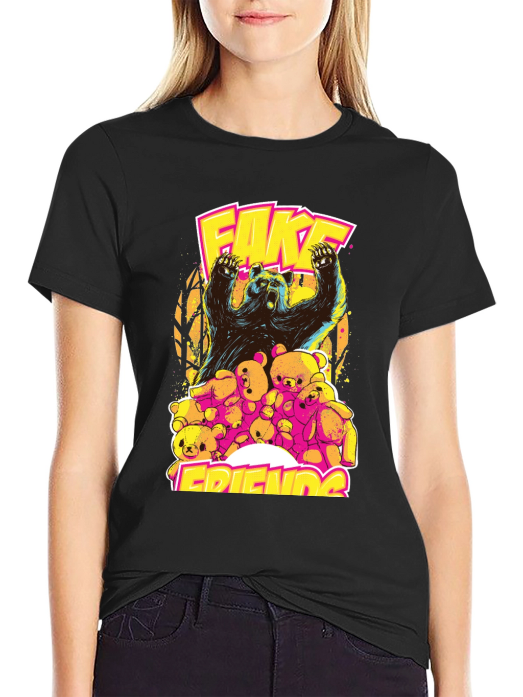 Fake Friends Graphic T-Shirt - Black Cotton Tee