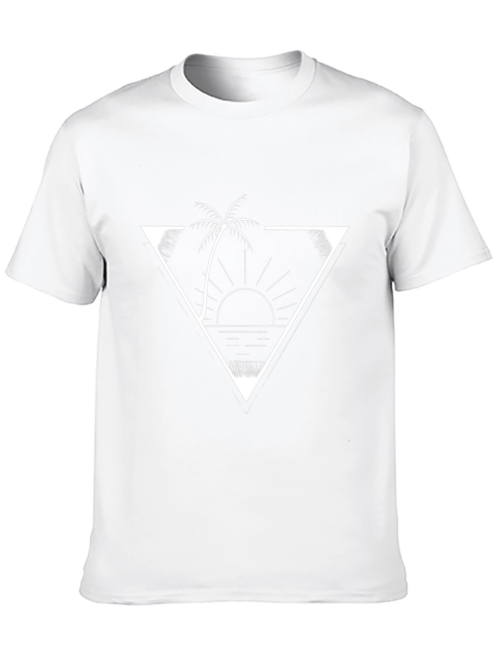 Tropical Sunset Graphic Tee - Black Cotton Shirt