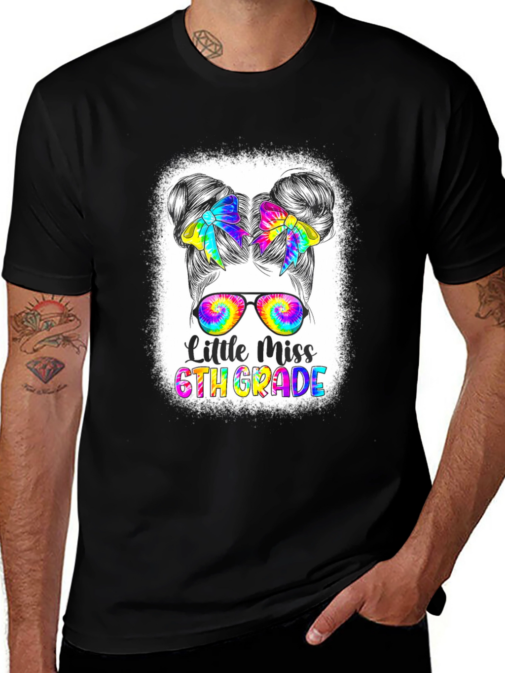 Little Miss 6th Grade Tie Dye T-Shirt