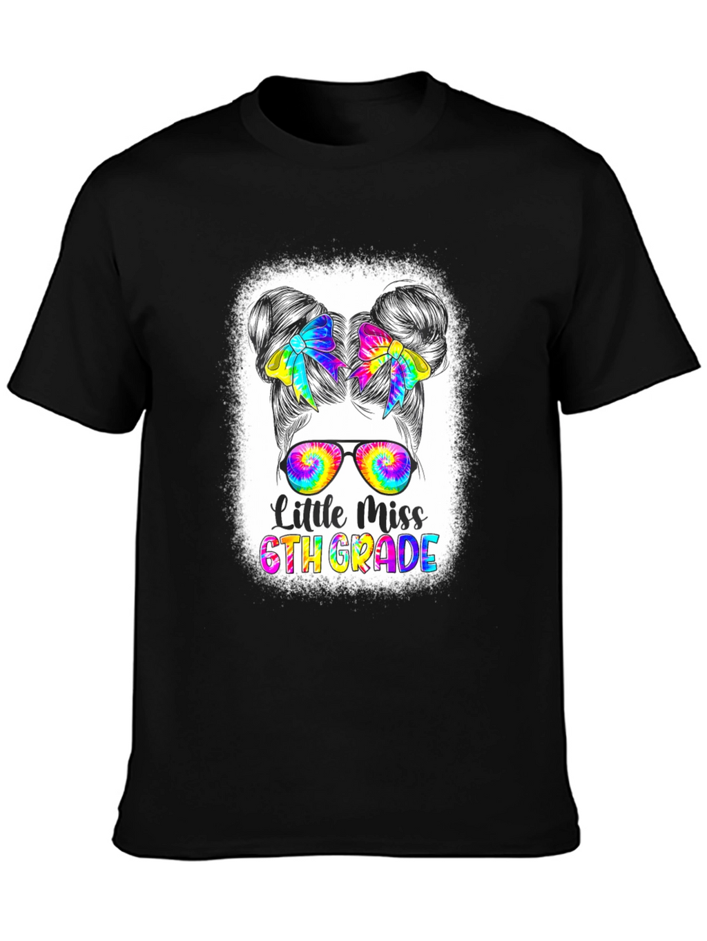 Little Miss 6th Grade Tie Dye T-Shirt