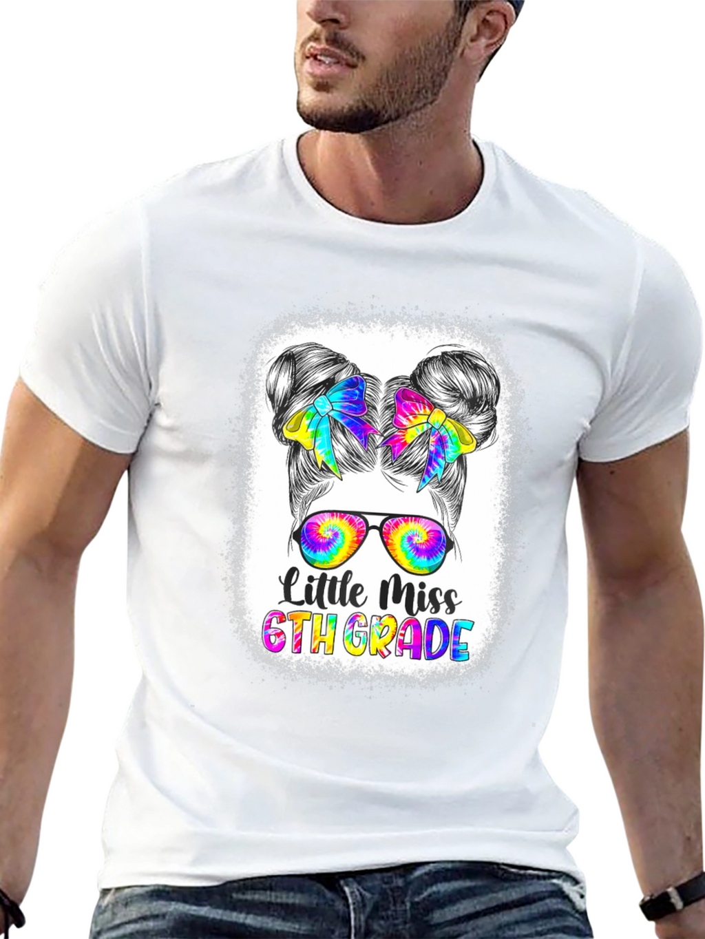 Little Miss 6th Grade Tie Dye T-Shirt