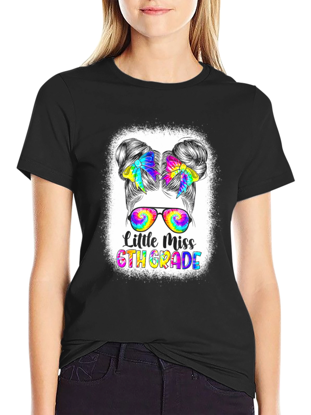 Little Miss 6th Grade Tie Dye T-Shirt