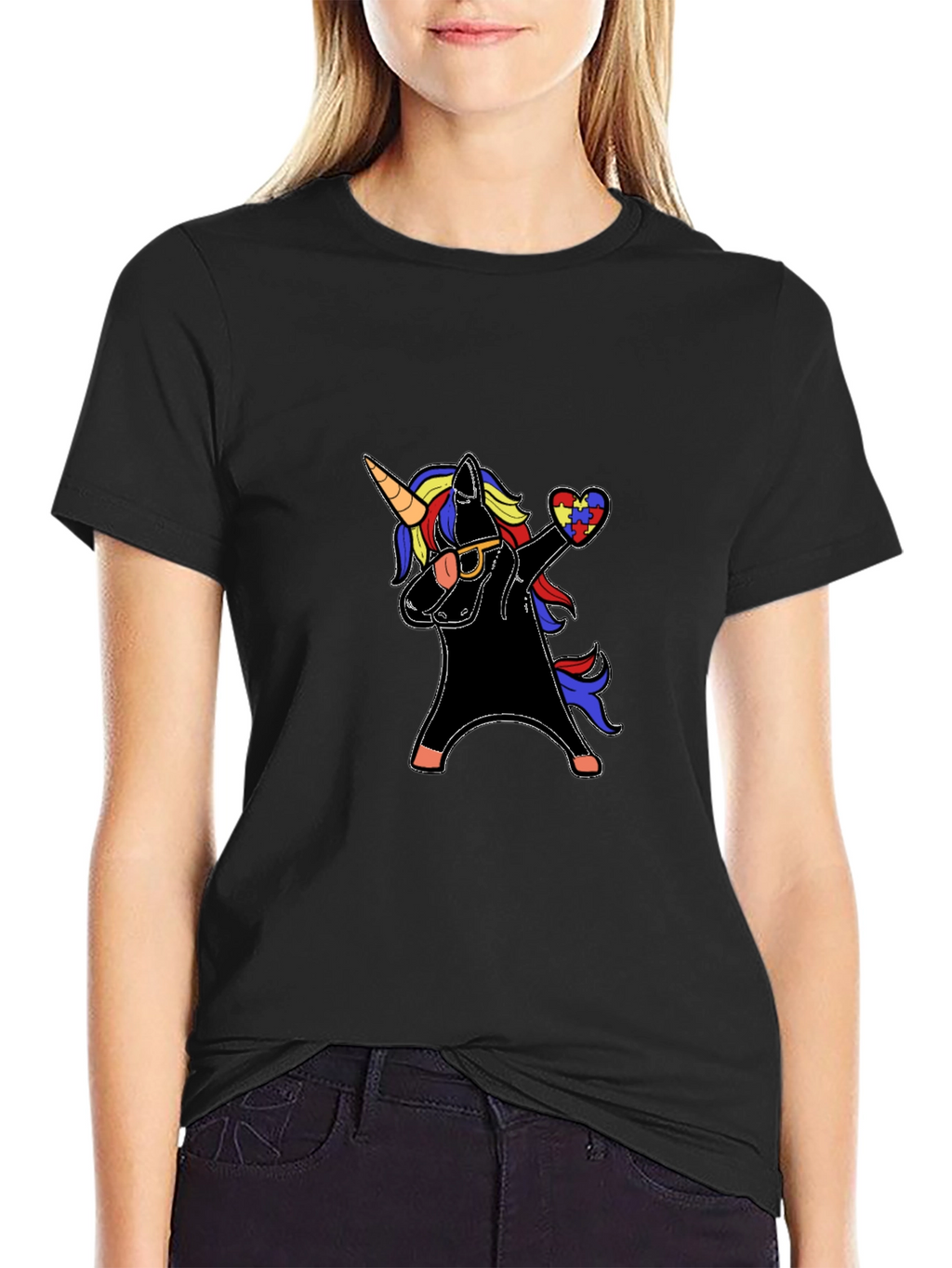 Unicorn Autism Awareness Dabbing T-Shirt