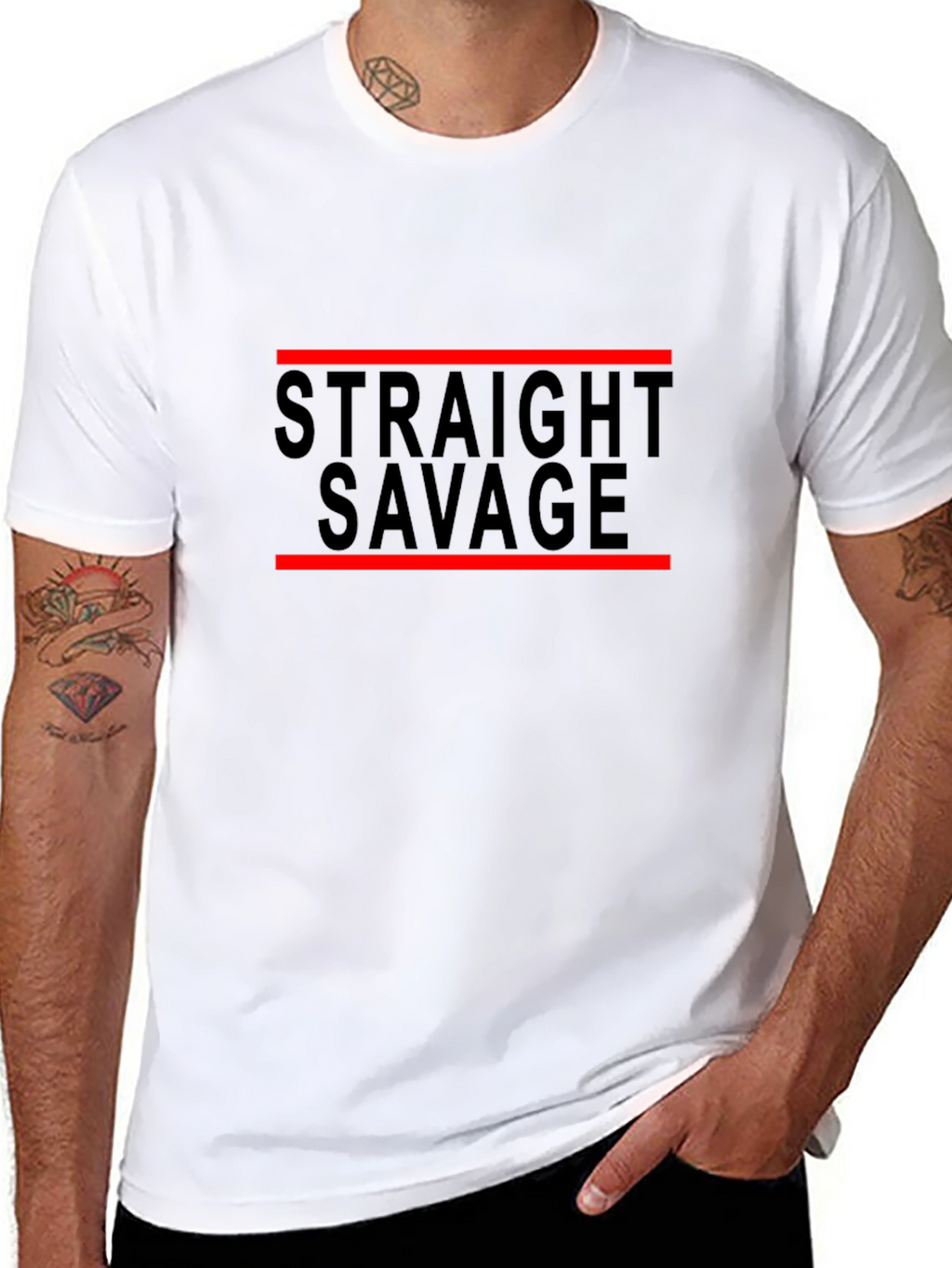 Straight Savage Graphic Print T-Shirt