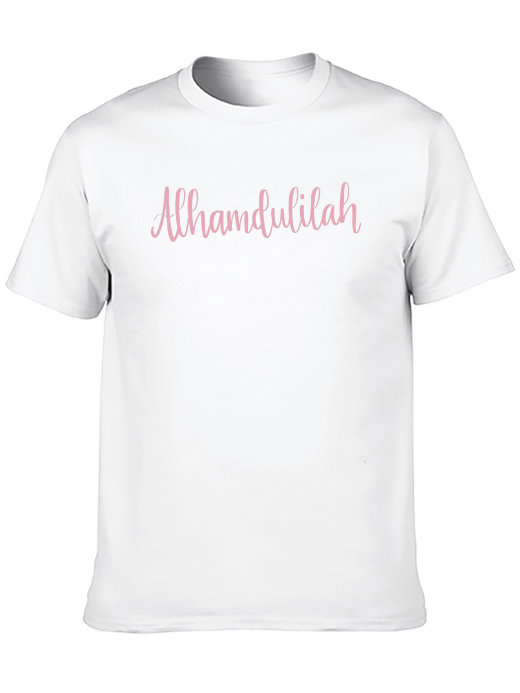 Alhamdulillah Pink Script Black T-Shirt