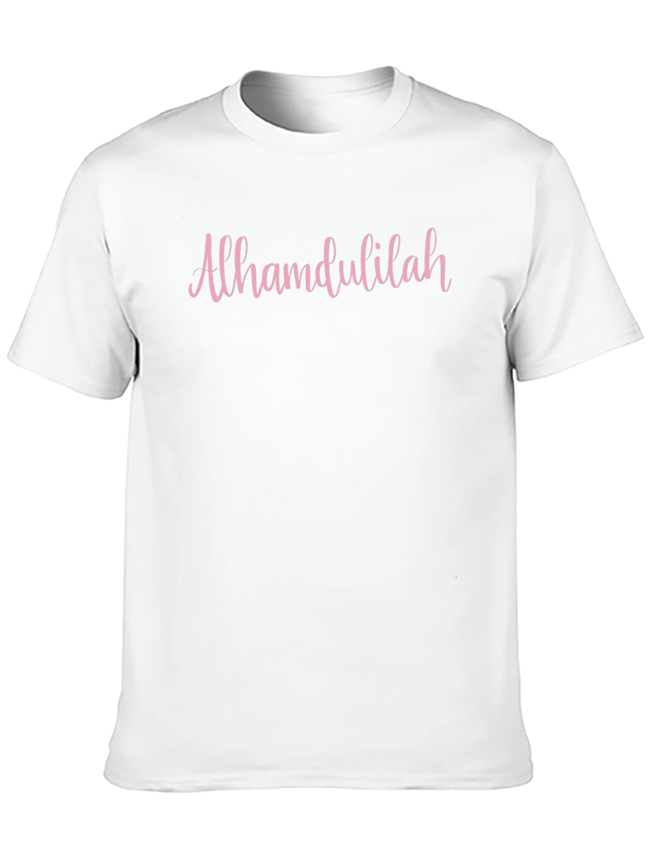 Alhamdulillah Pink Script Black T-Shirt