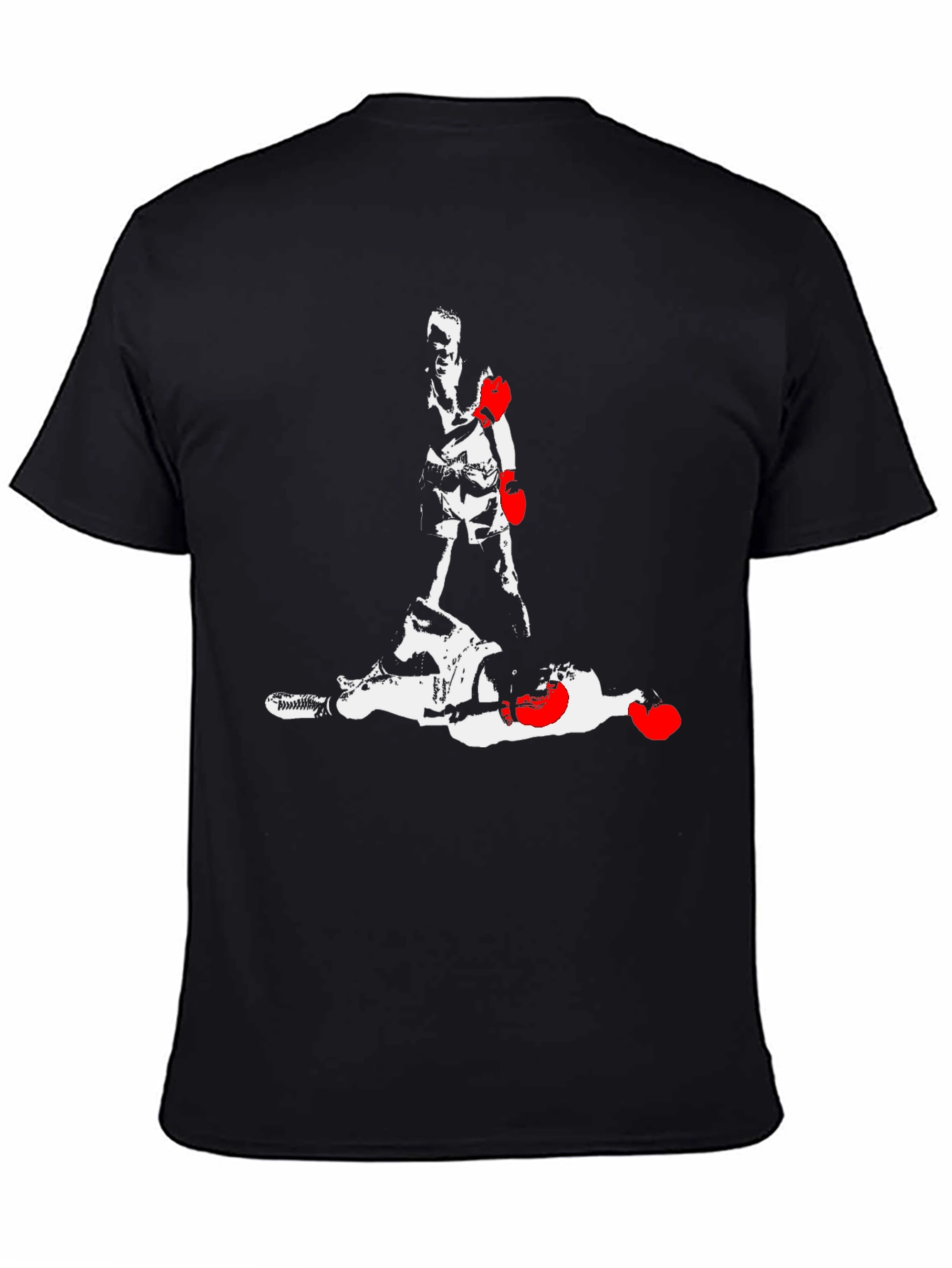 Boxing Graphic Tee - Knockout Design Mens Black T-Shirt