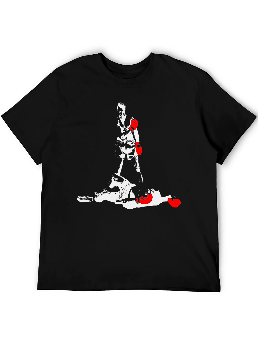 Boxing Graphic Tee - Knockout Design Mens Black T-Shirt
