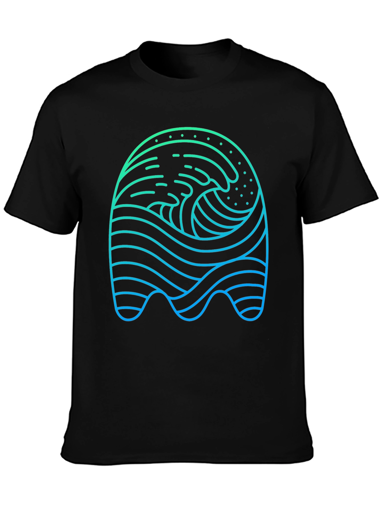 Abstract Wave Graphic T-Shirt - Stylish Mens Tee