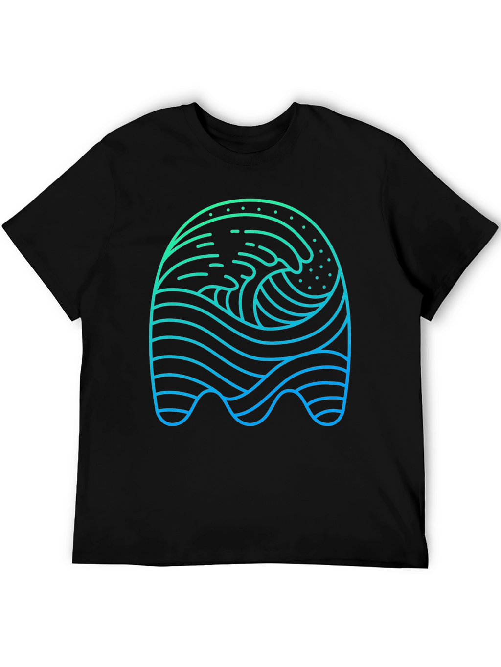 Abstract Wave Graphic T-Shirt - Stylish Mens Tee