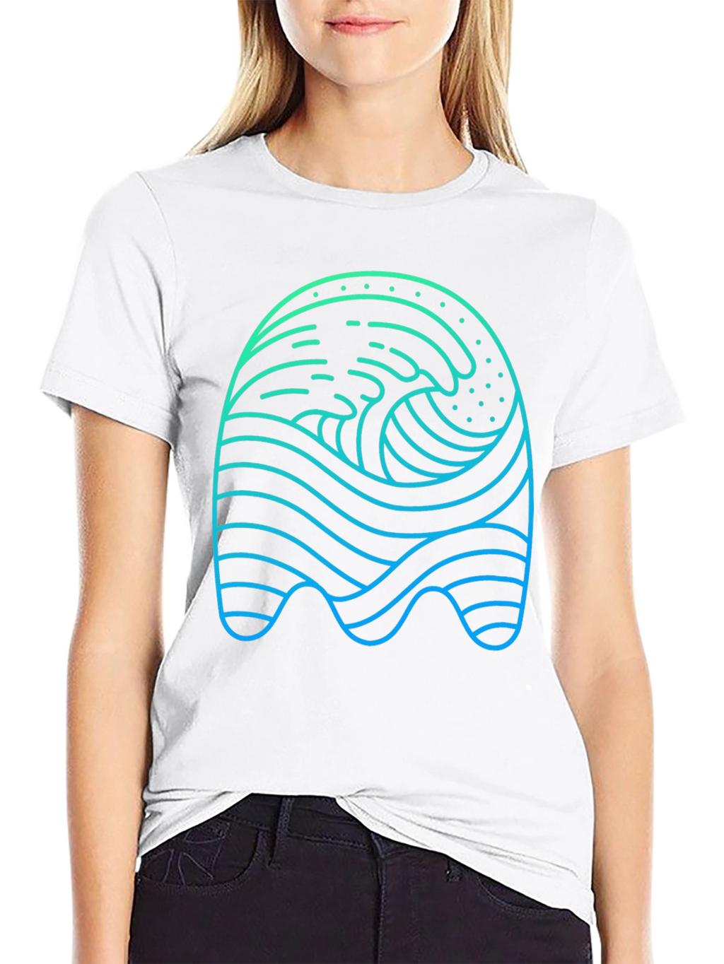 Abstract Wave Graphic T-Shirt - Stylish Mens Tee