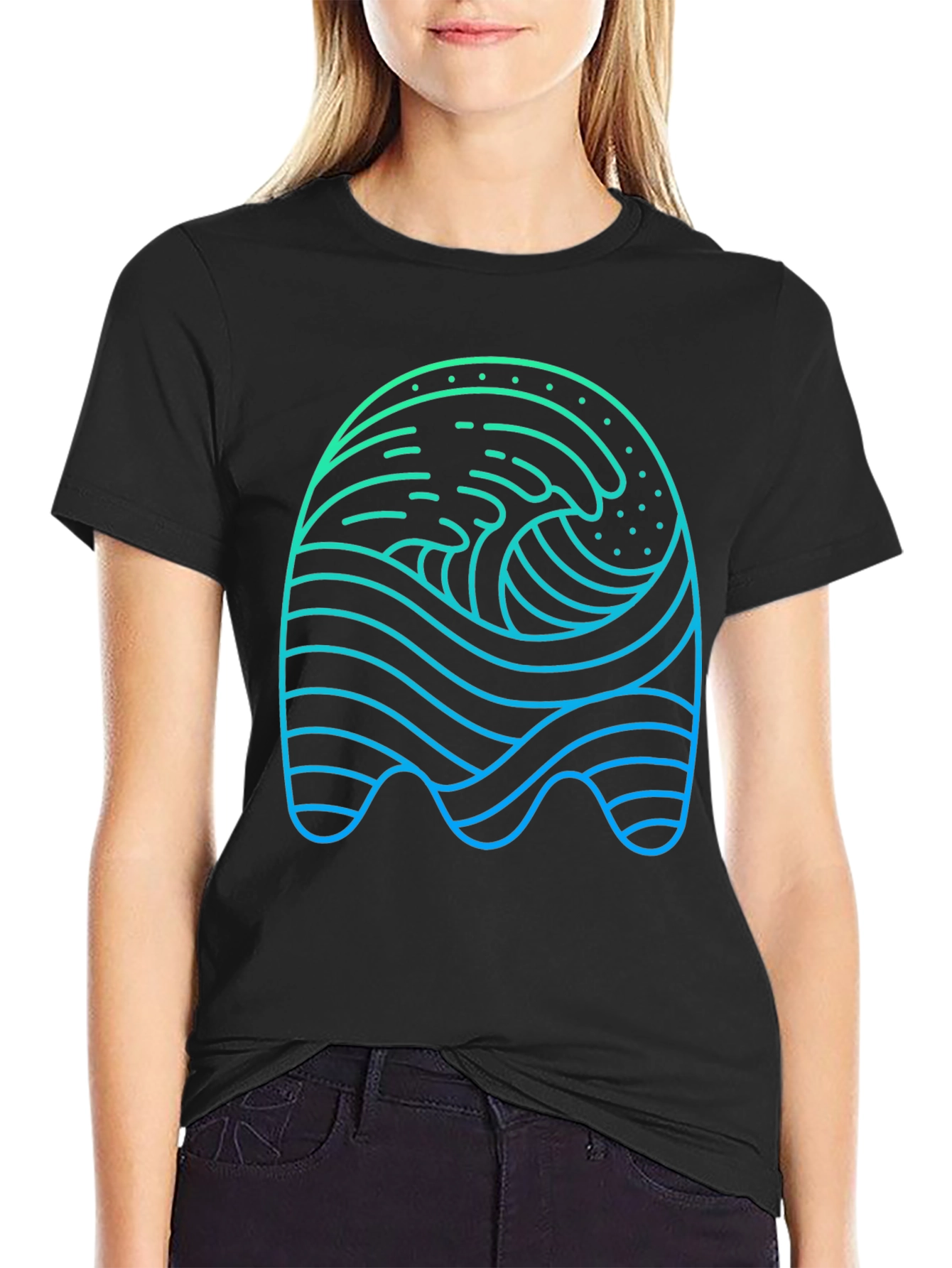Abstract Wave Graphic T-Shirt - Stylish Mens Tee