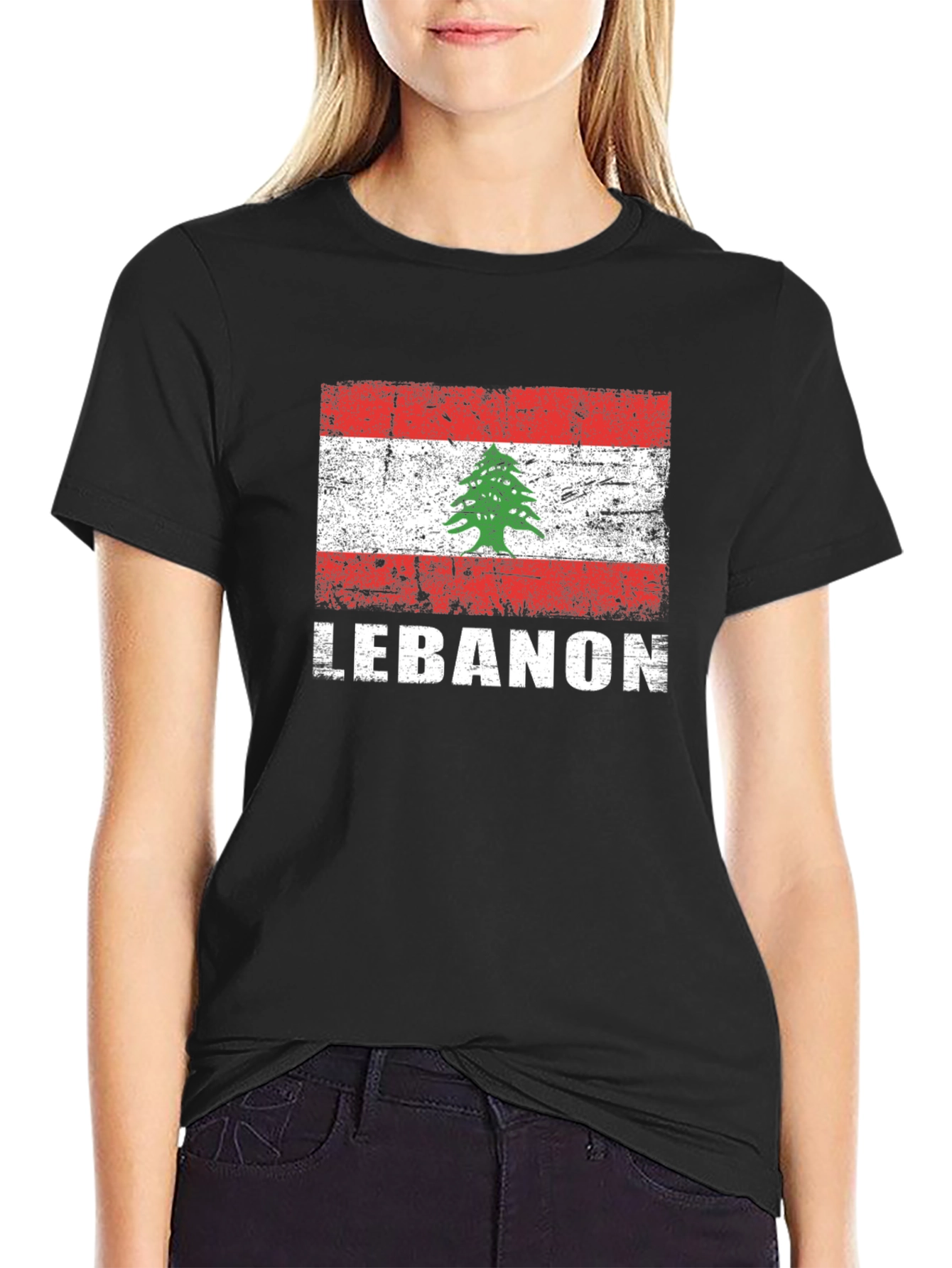 Lebanon Flag T-Shirt - Distressed Graphic Tee