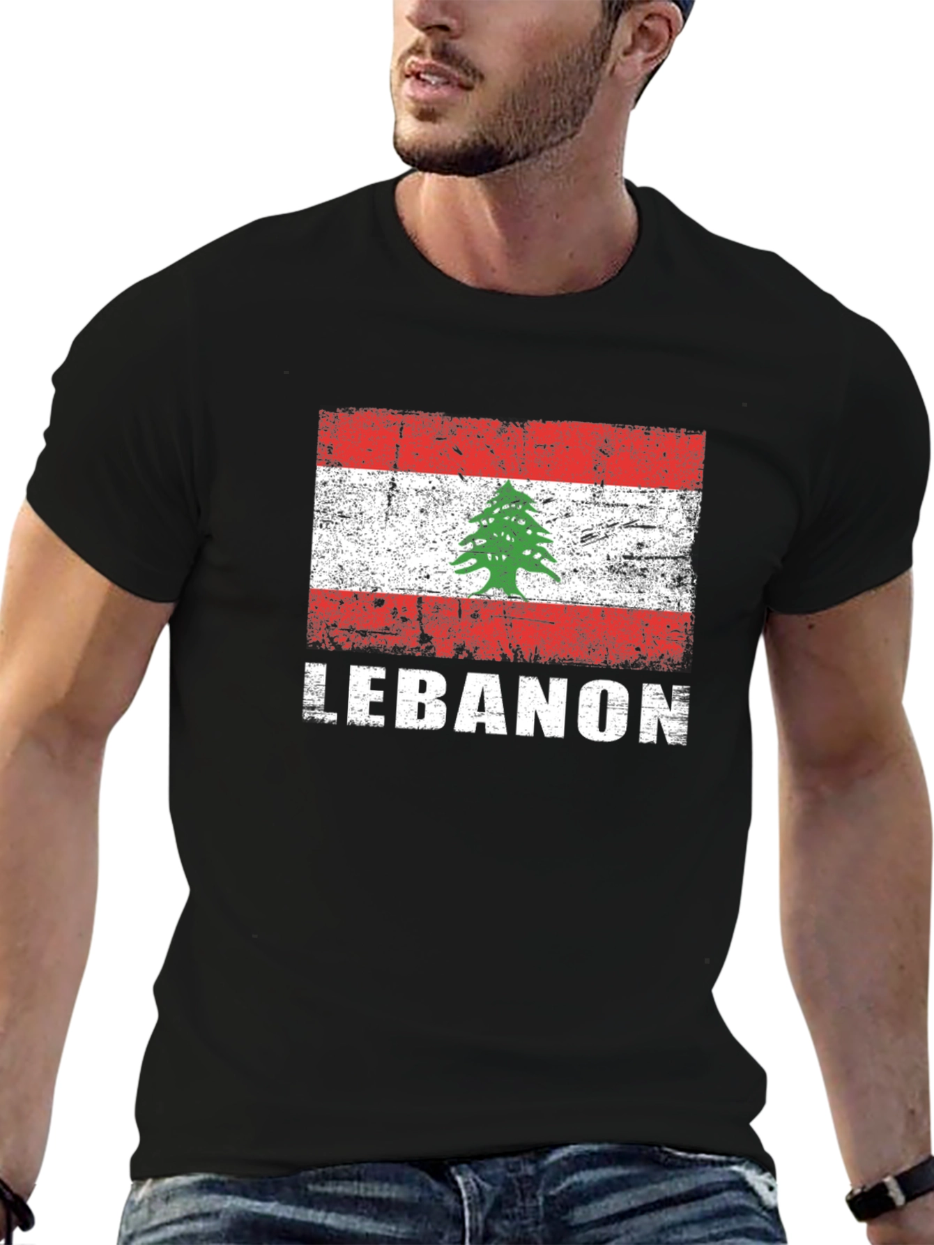 Lebanon Flag T-Shirt - Distressed Graphic Tee