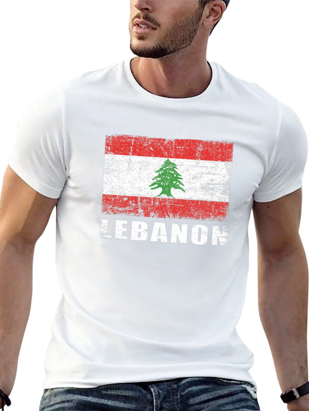 Lebanon Flag T-Shirt - Distressed Graphic Tee