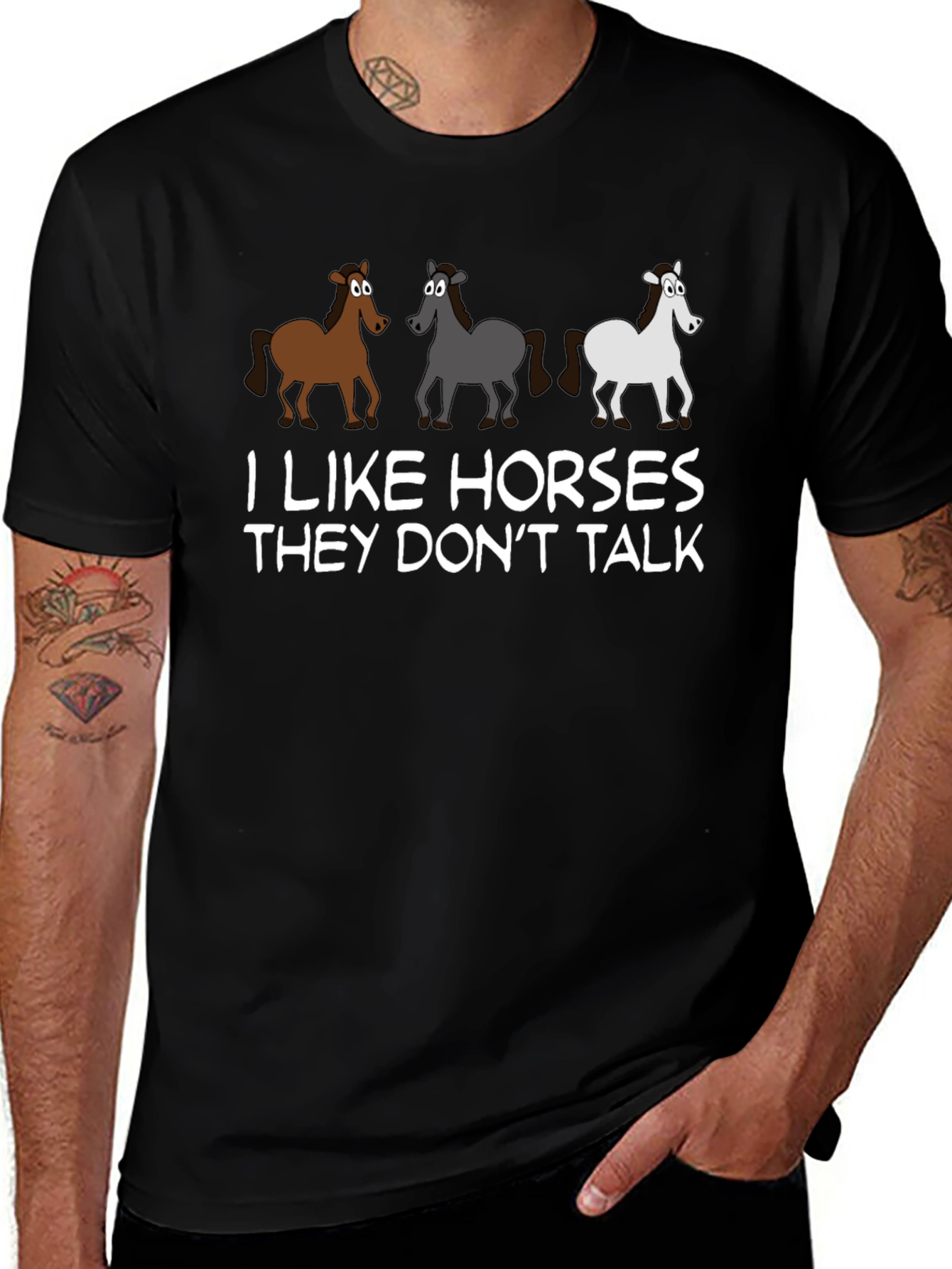I Like Horses Funny Graphic Tee