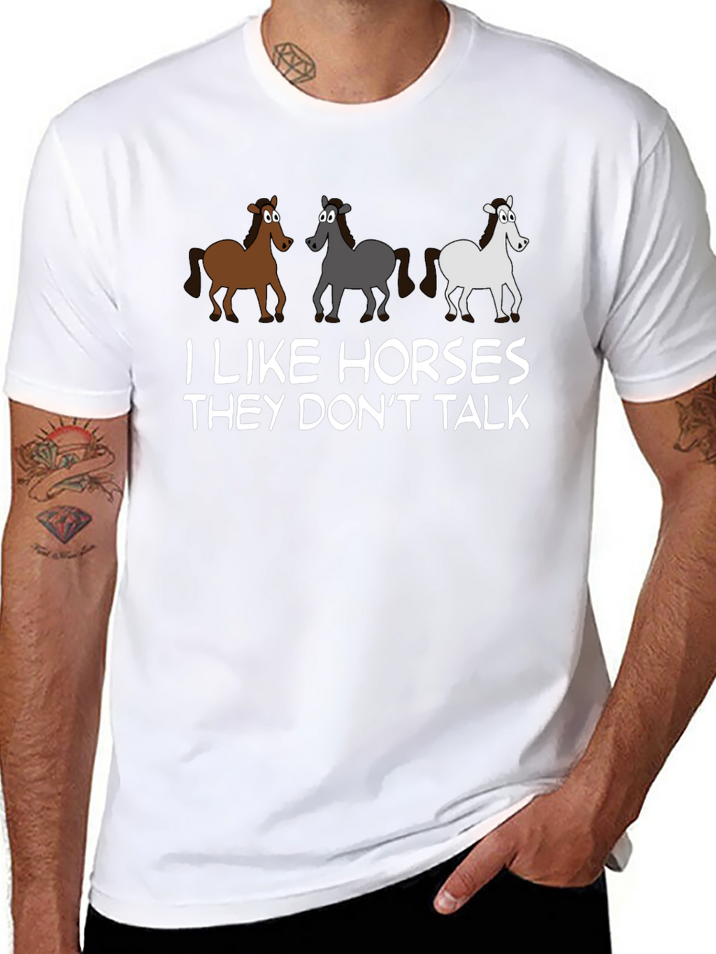 I Like Horses Funny Graphic Tee