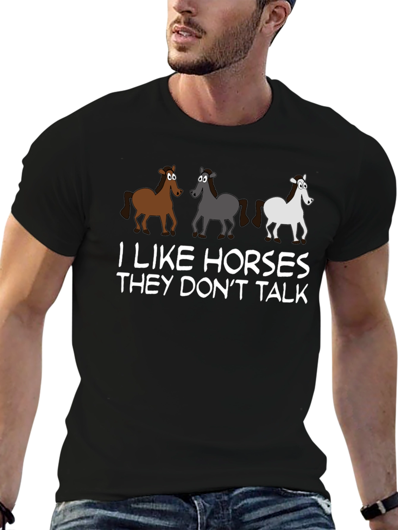 I Like Horses Funny Graphic Tee