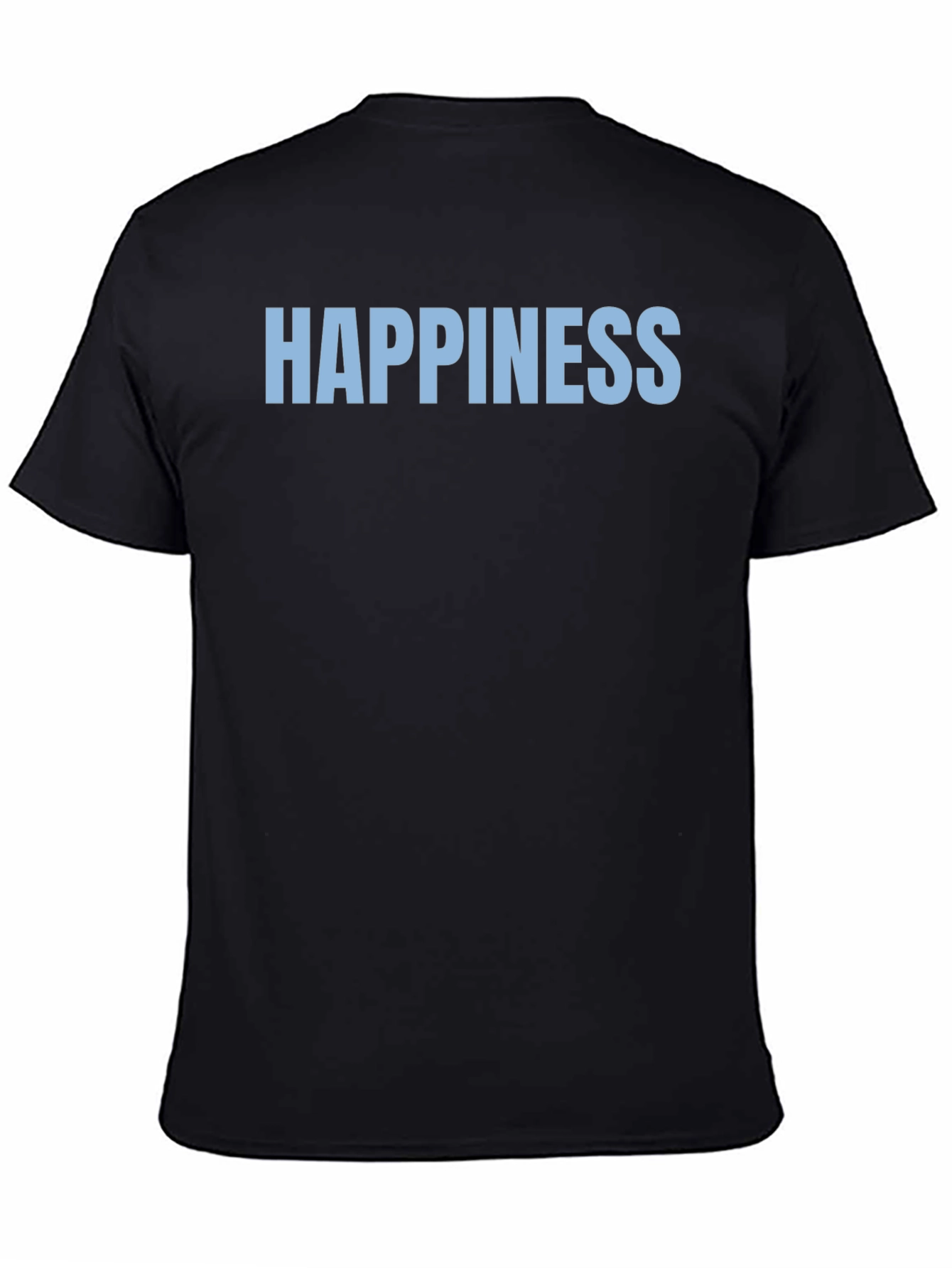 Happiness Graphic Tee - Black Casual T-Shirt