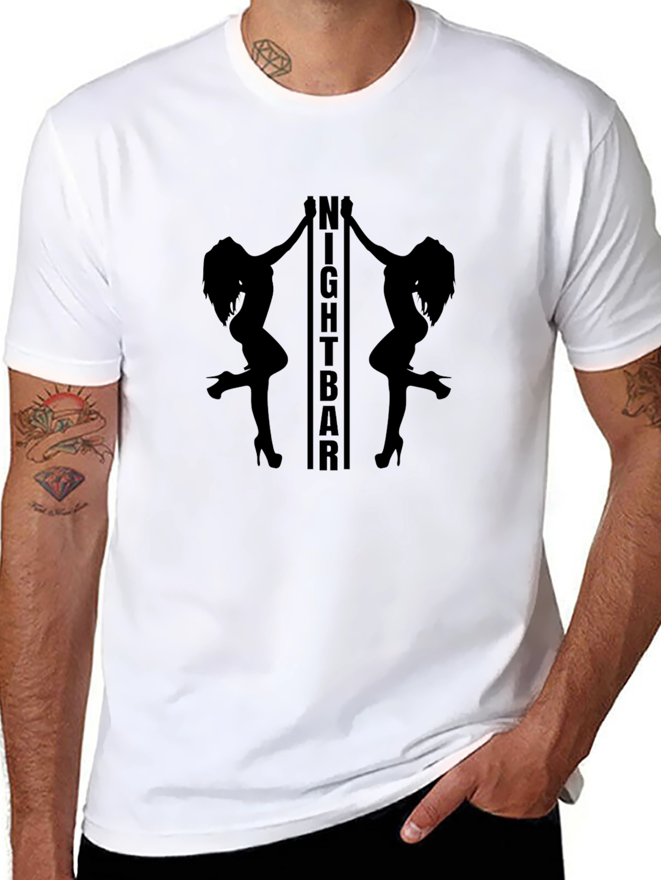 No Nightbar Graphic Print Black T-Shirt