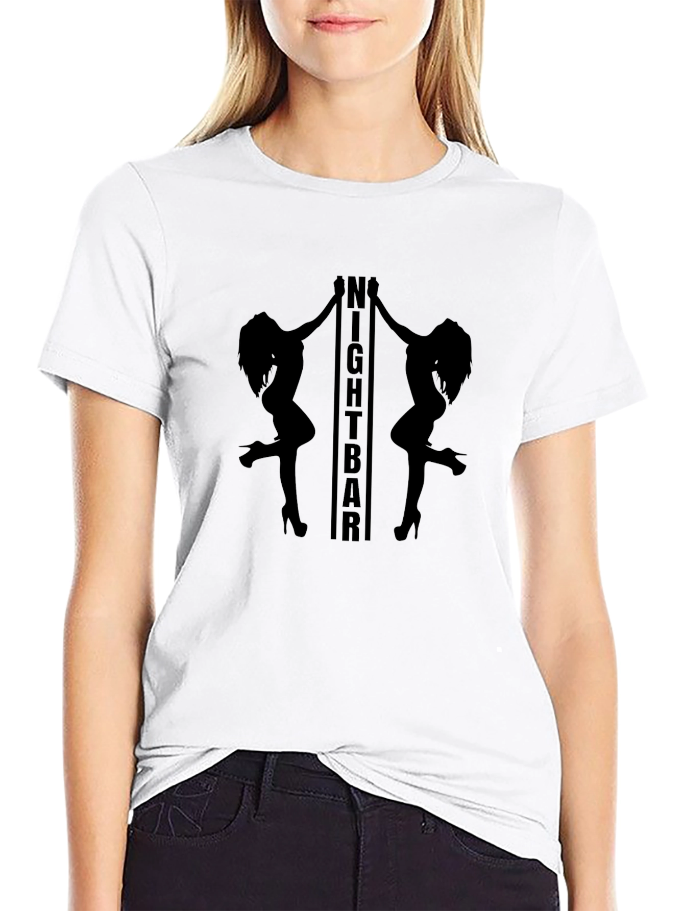No Nightbar Graphic Print Black T-Shirt