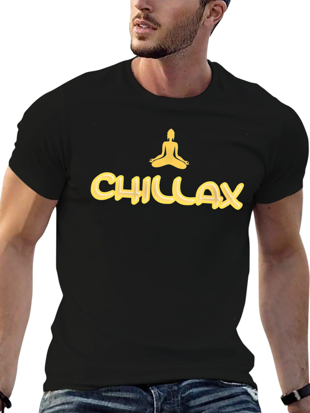 Chillax Mens Black Graphic Tee