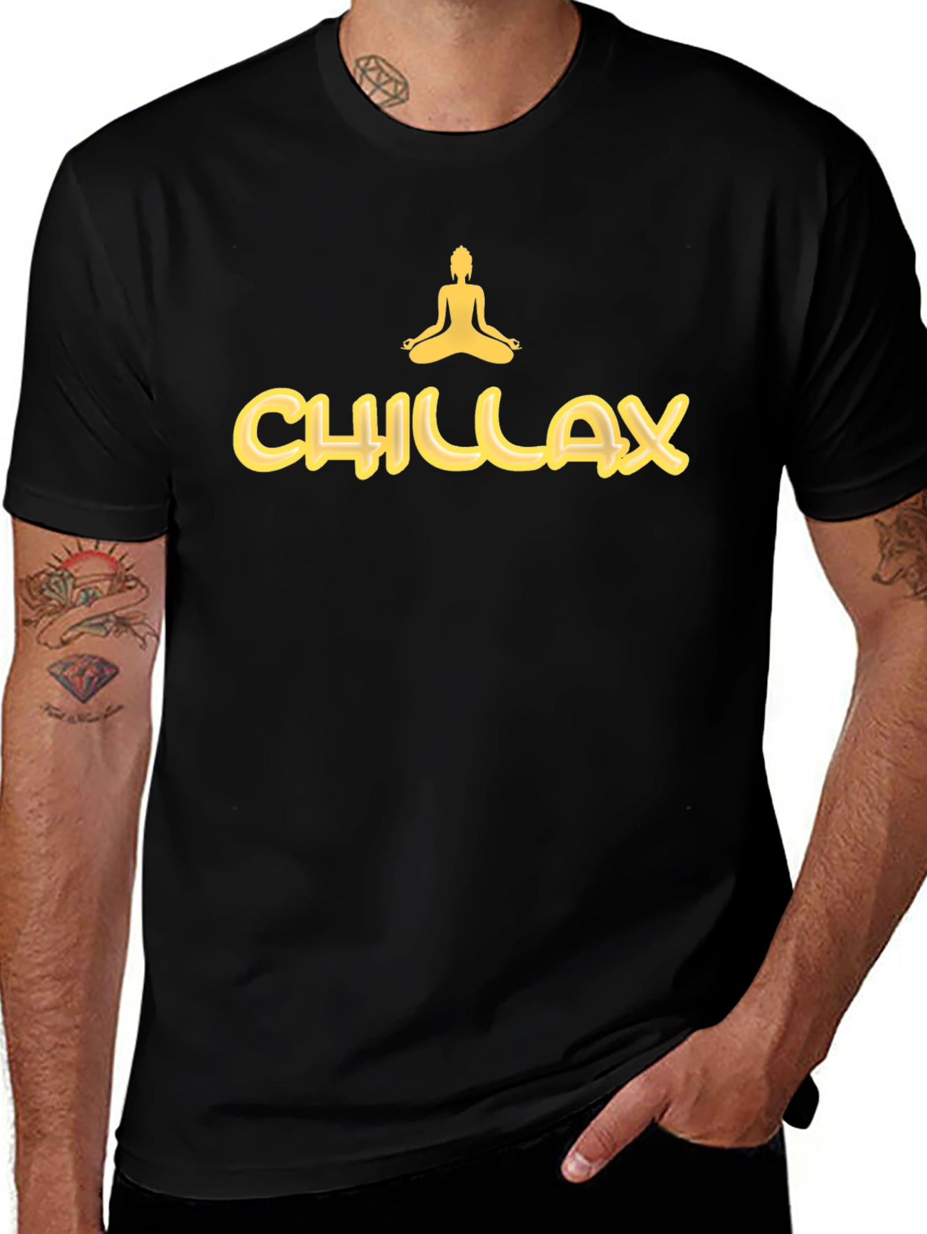 Chillax Mens Black Graphic Tee