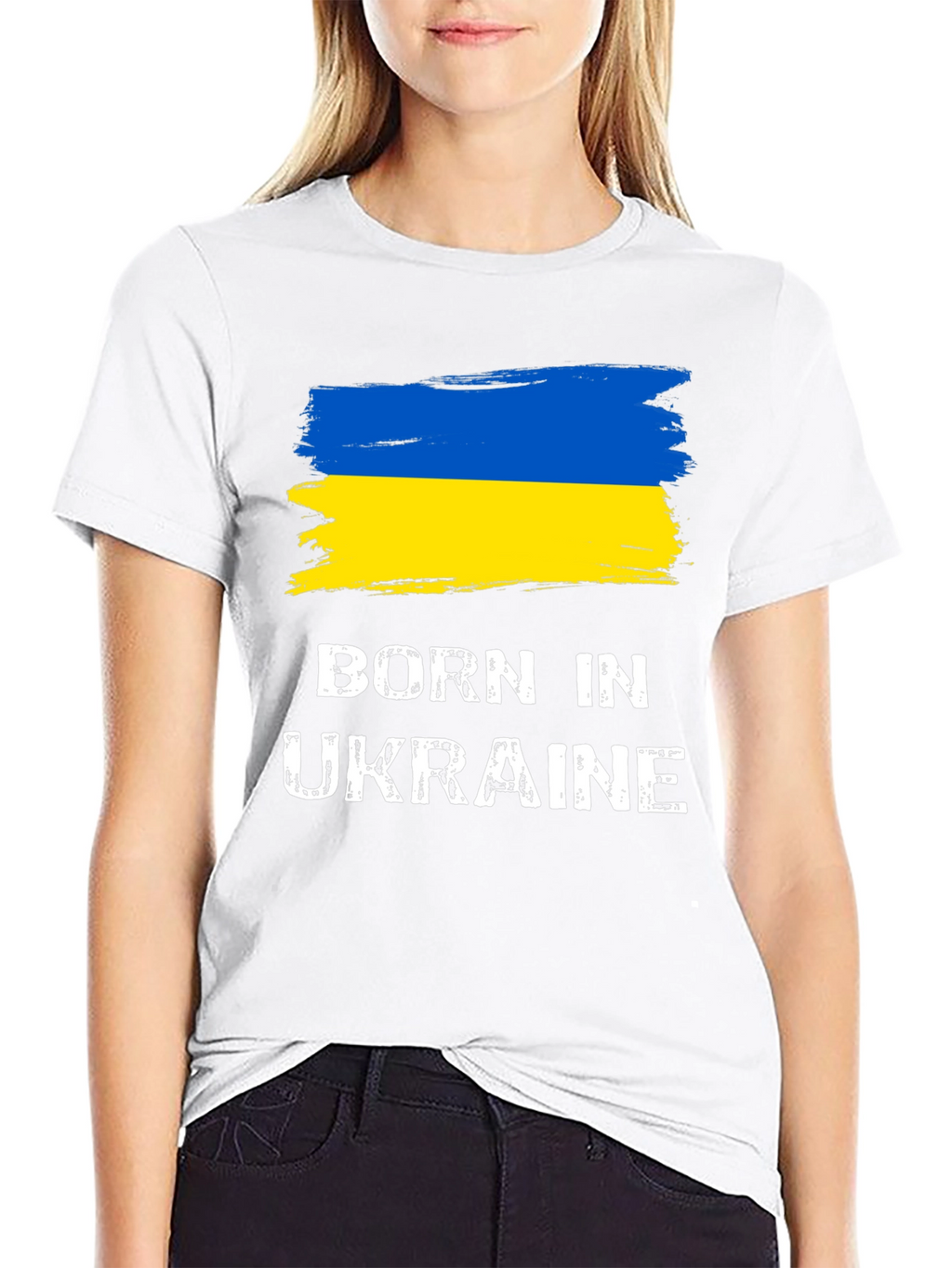 Born In Ukraine Flag Graphic T-Shirt