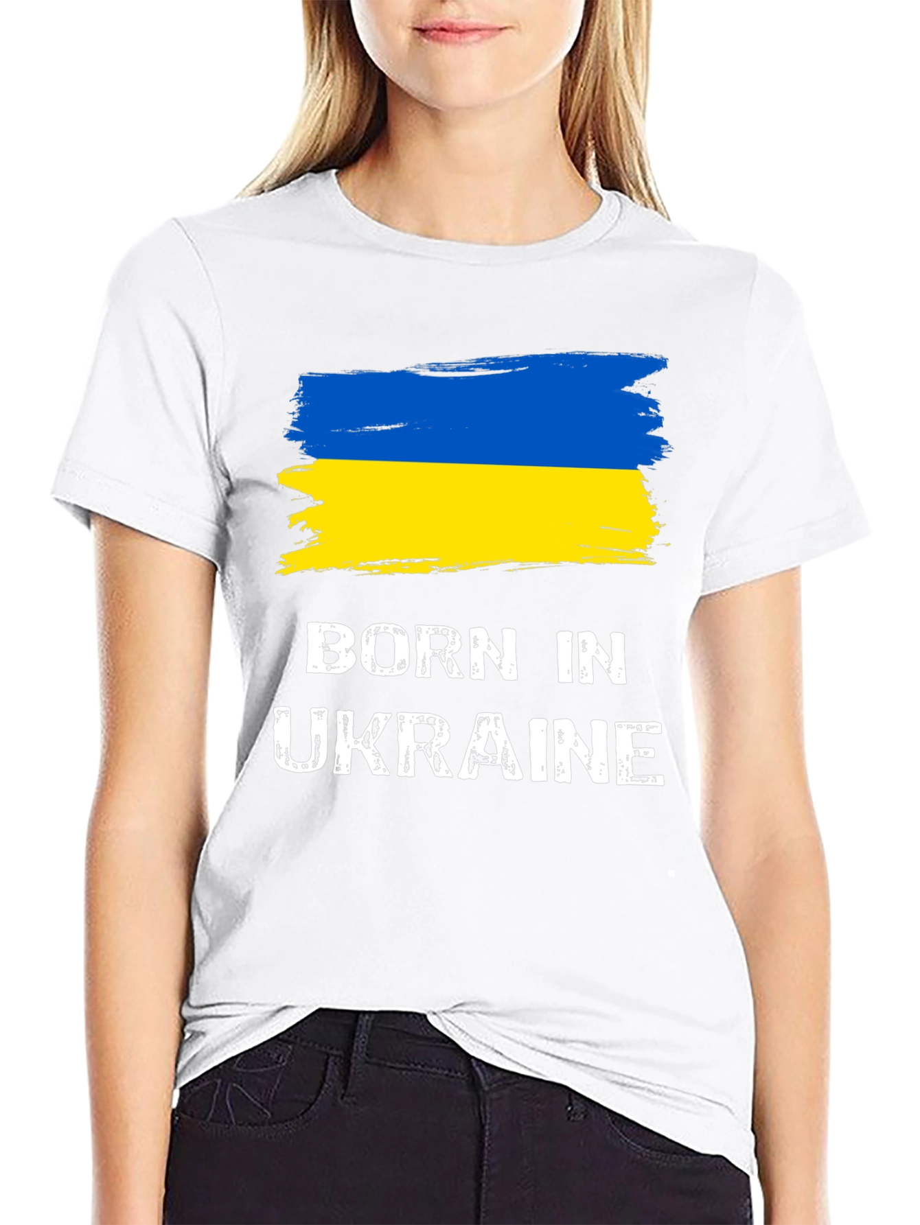 Born In Ukraine Flag Graphic T-Shirt