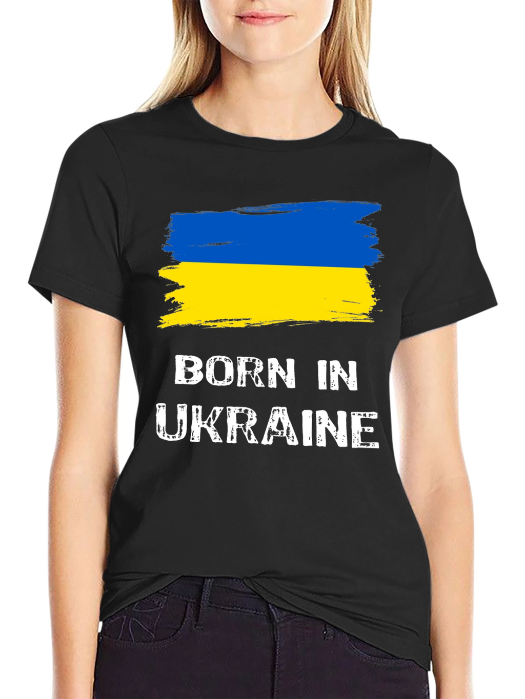 Born In Ukraine Flag Graphic T-Shirt