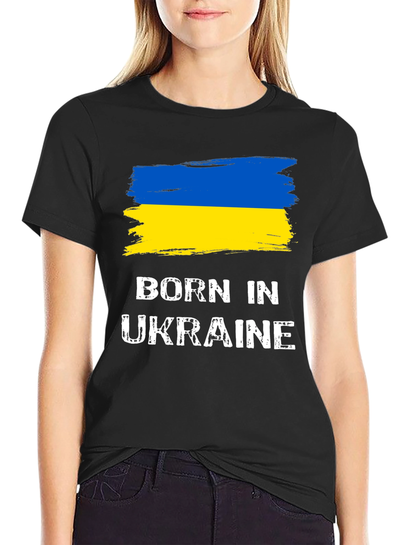 Born In Ukraine Flag Graphic T-Shirt