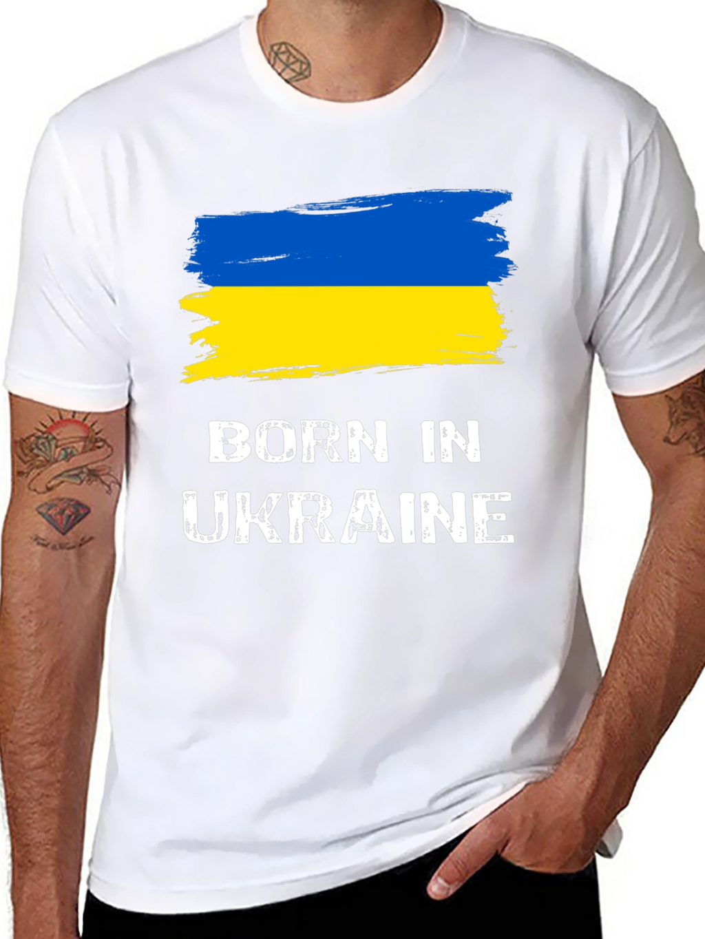 Born In Ukraine Flag Graphic T-Shirt