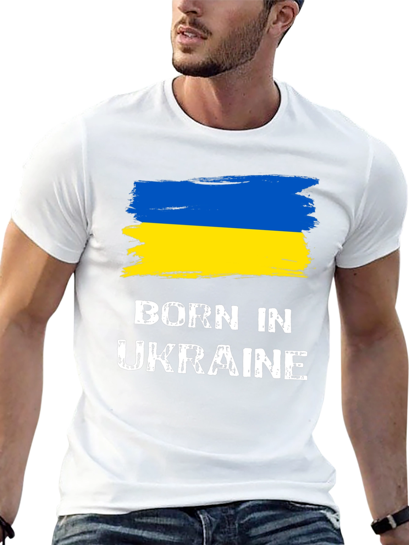 Born In Ukraine Flag Graphic T-Shirt
