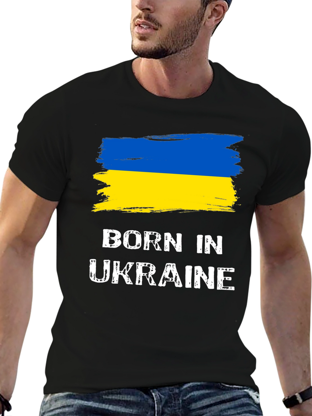 Born In Ukraine Flag Graphic T-Shirt