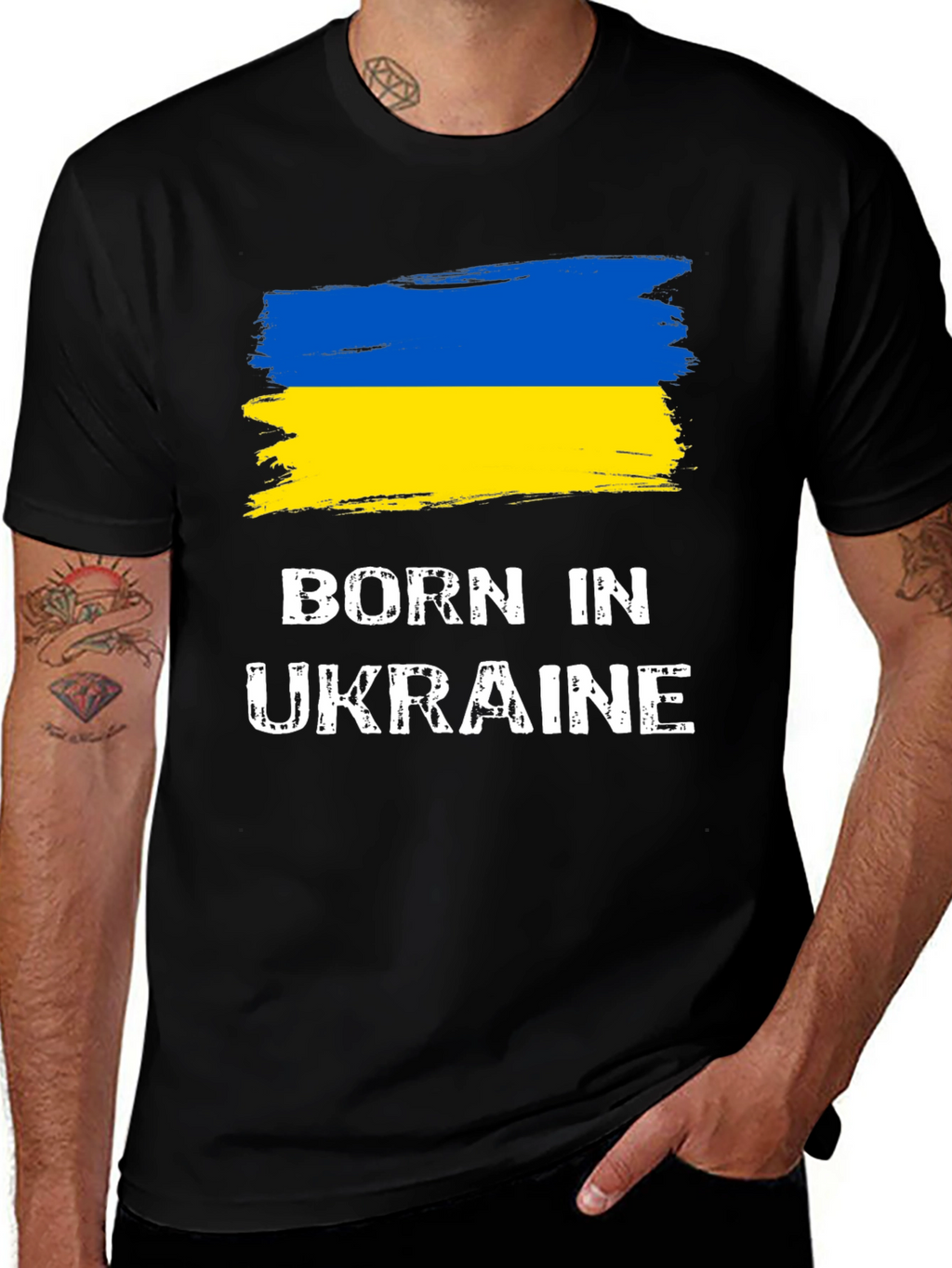 Born In Ukraine Flag Graphic T-Shirt