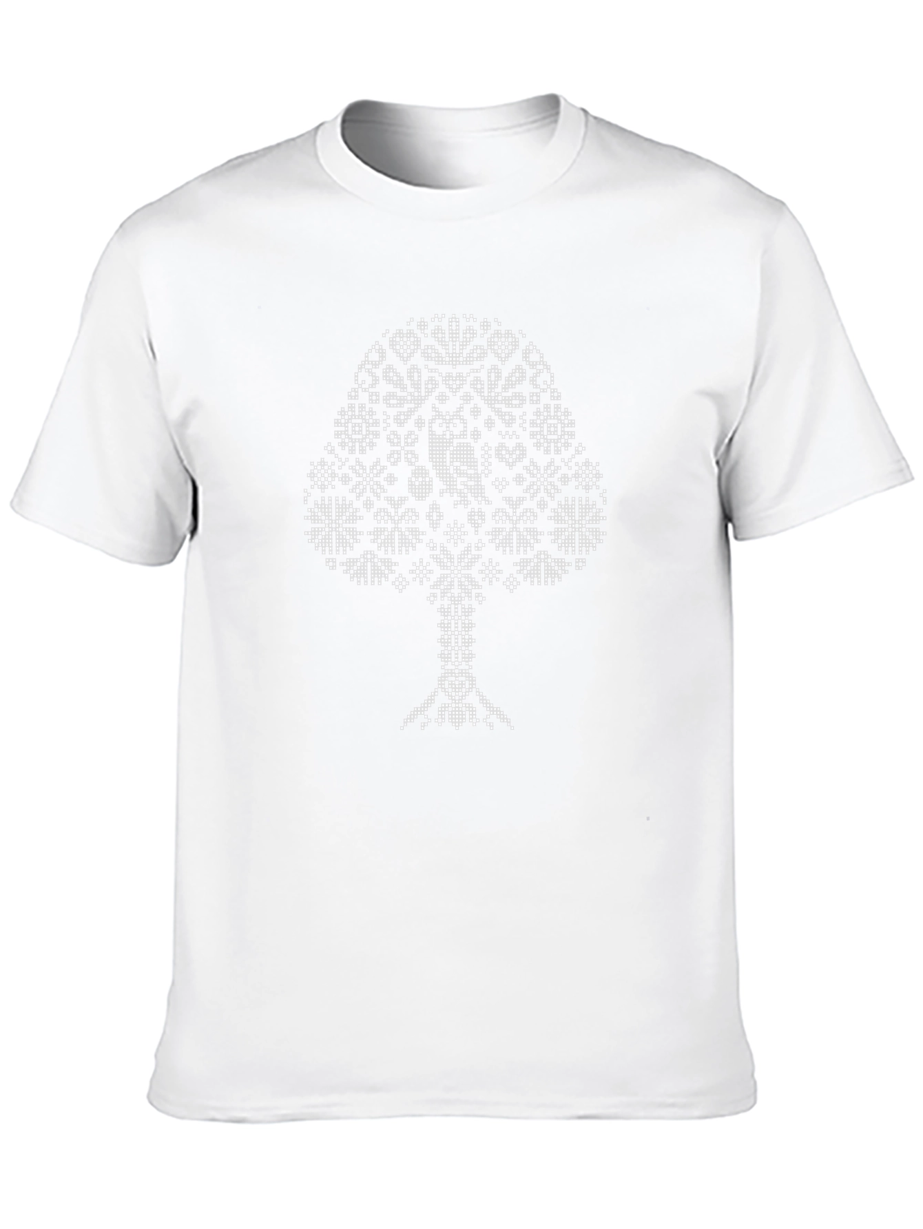 Pixelated Tree Graphic T-Shirt - Black