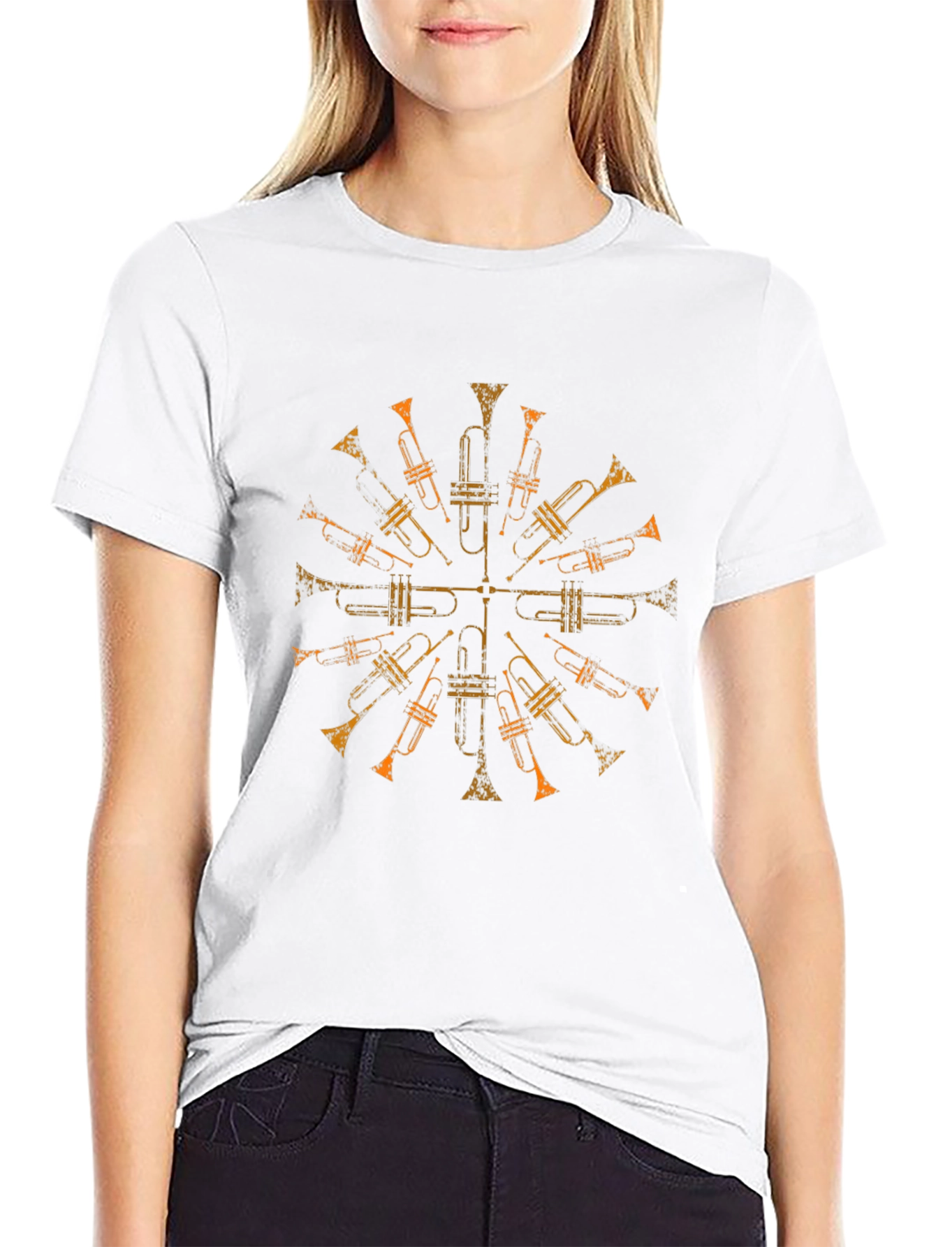 Trumpet Mandala Black T-Shirt