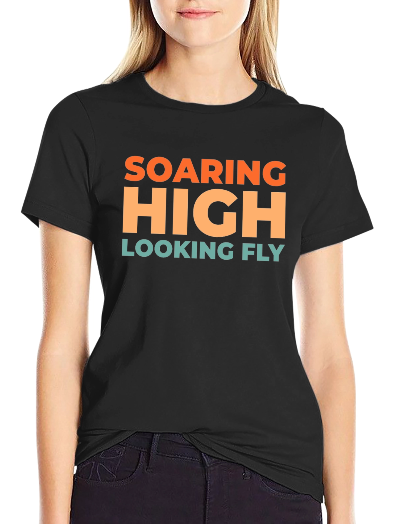 Soaring High Looking Fly Black T-Shirt