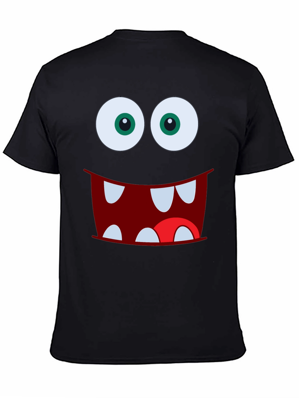 Monster Face Graphic Tee - Fun Black T-Shirt