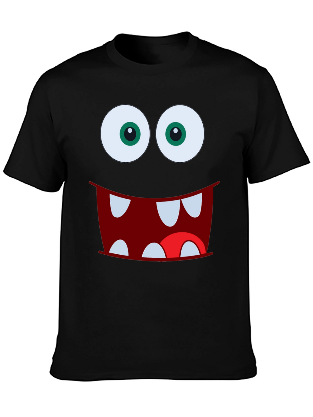 Monster Face Graphic Tee - Fun Black T-Shirt