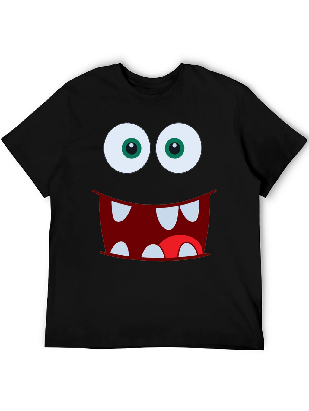 Monster Face Graphic Tee - Fun Black T-Shirt