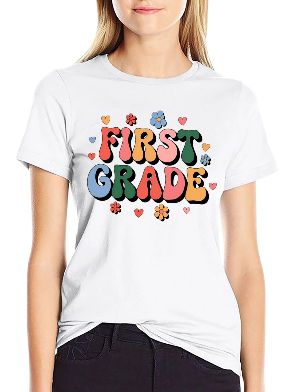 First Grade Teacher Retro Style Graphic Tee