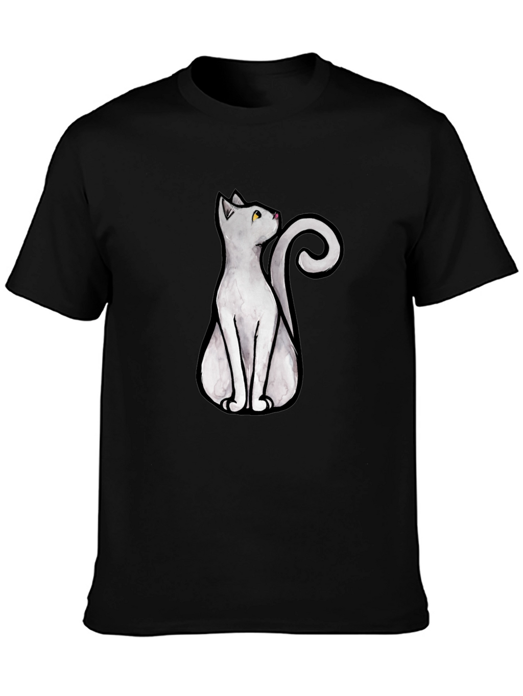 Cool Cat Graphic Tee - Black Cotton T-Shirt