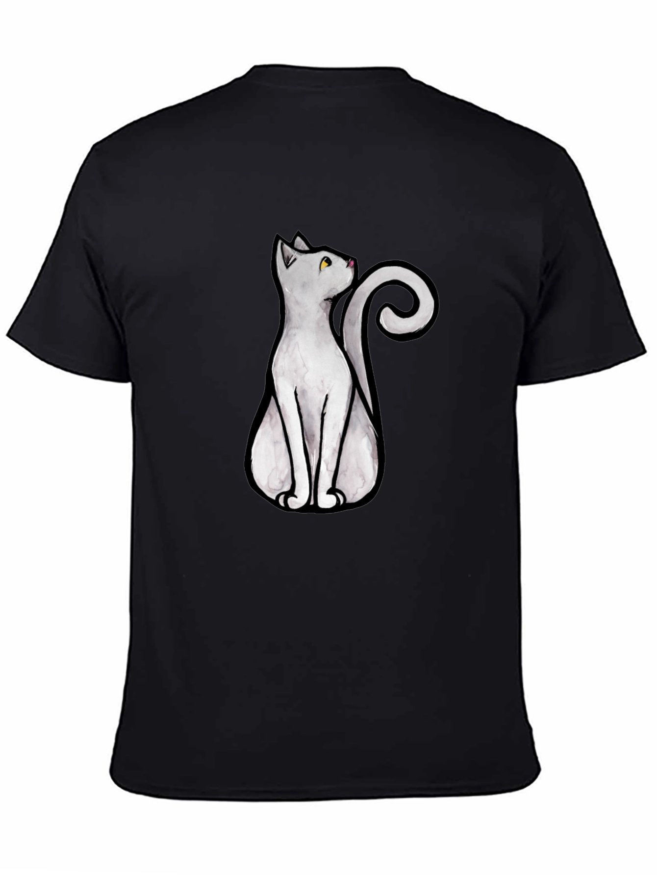 Cool Cat Graphic Tee - Black Cotton T-Shirt